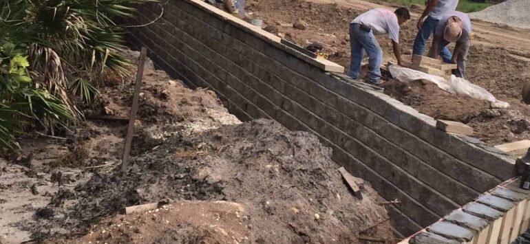 Luxurious Commercial Retaining Wall Installation